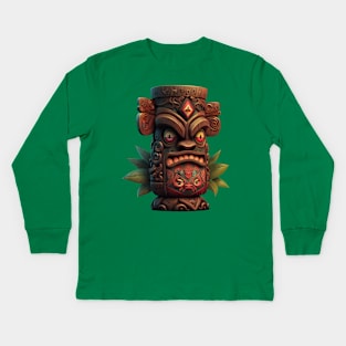 Grrrr Frustrated TIKI statue Kids Long Sleeve T-Shirt